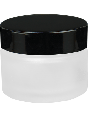 Frosted Glass Cream Jar - 40ml (Multiple Cap Colors): Silver