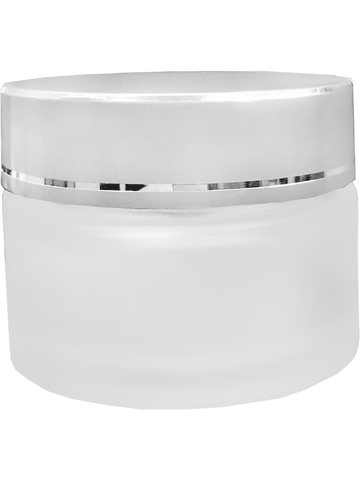 Frosted Glass Cream Jar - 40ml (Multiple Cap Colors): Silver