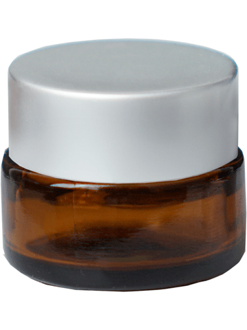 Amber Glass Cream Jar - 5ml (Multiple Cap Colors): Black