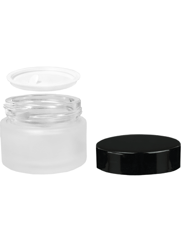 Frosted Glass Cream Jar - 40ml (Multiple Cap Colors): Silver